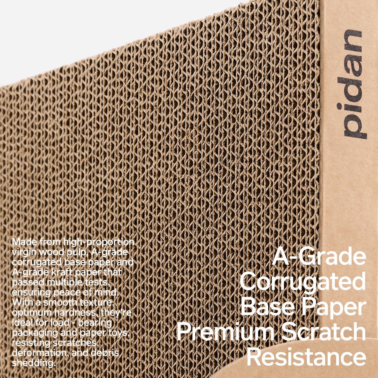 Heavy-duty A-Grade corrugated base paper (60x40x26 cm) from virgin wood pulp for scratch-resistant packaging.