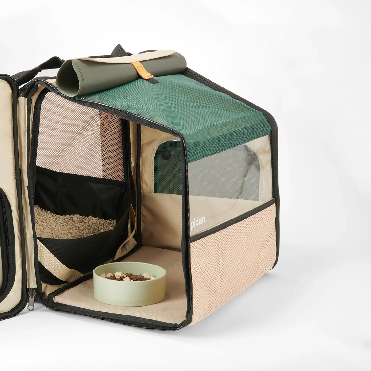 38cm Neoprene Pet Carrier: Breathable cat travel crate with litter pocket for small animals.