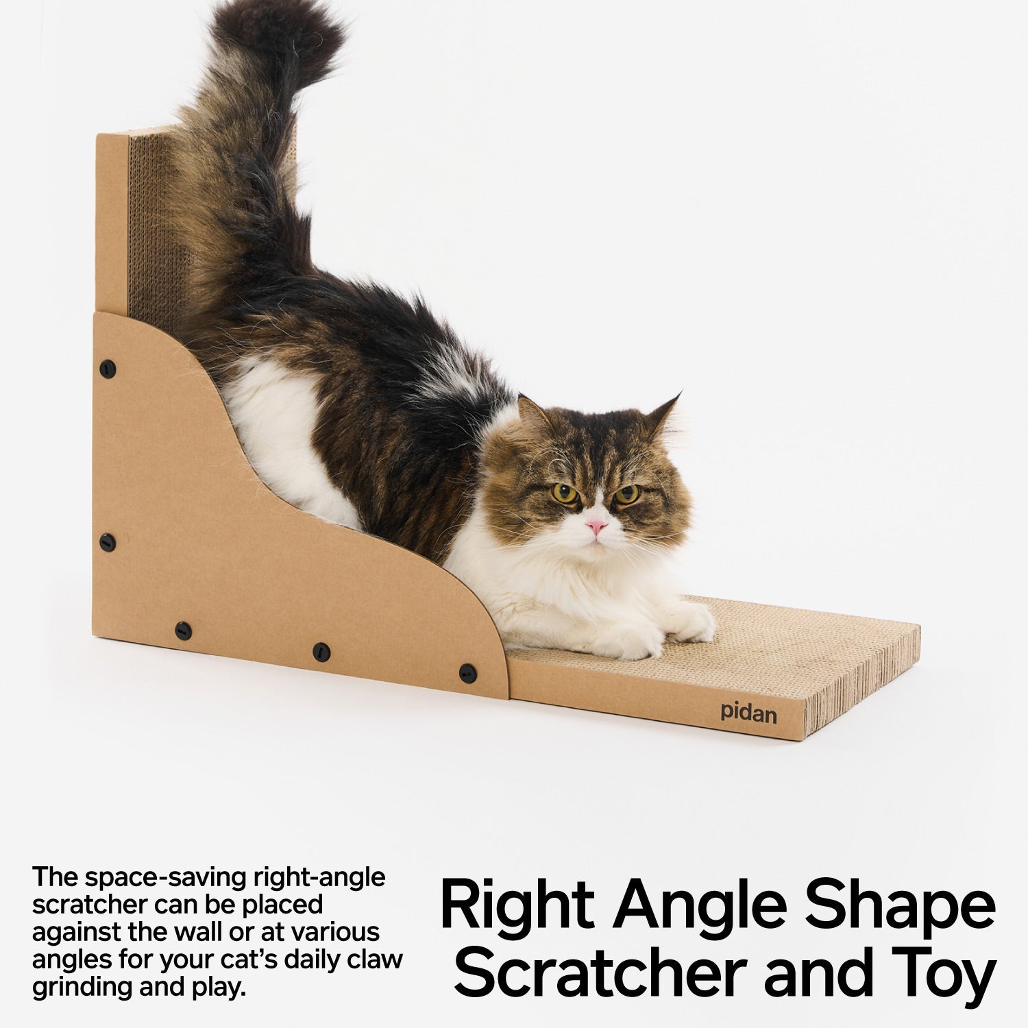 pidan L-shaped cat scratcher lounger, A-grade cardboard, durable scratch pad, lounge furniture for cats.