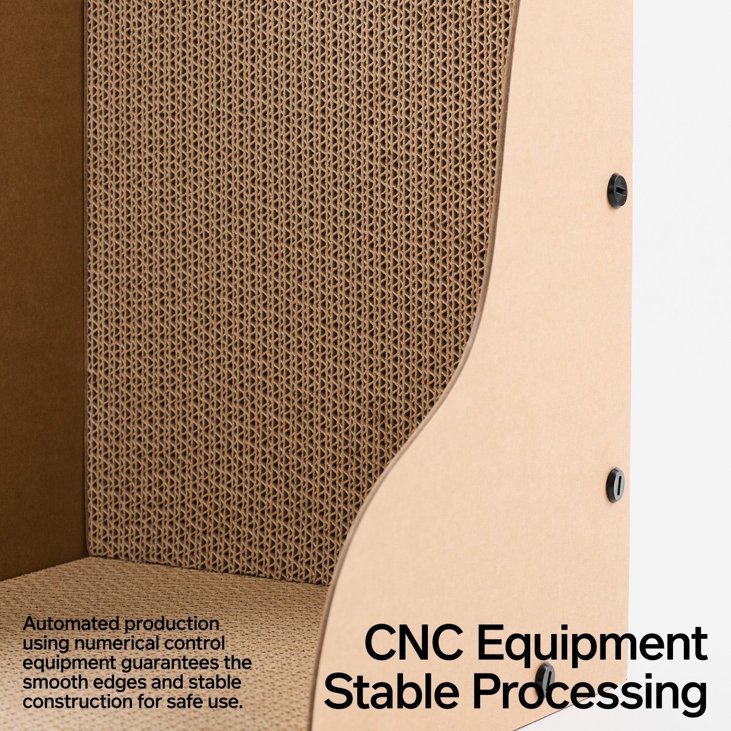 Durable 60x40x26 cm A-Grade cat scratcher with premium scratch resistance, virgin wood pulp, and safe glue.