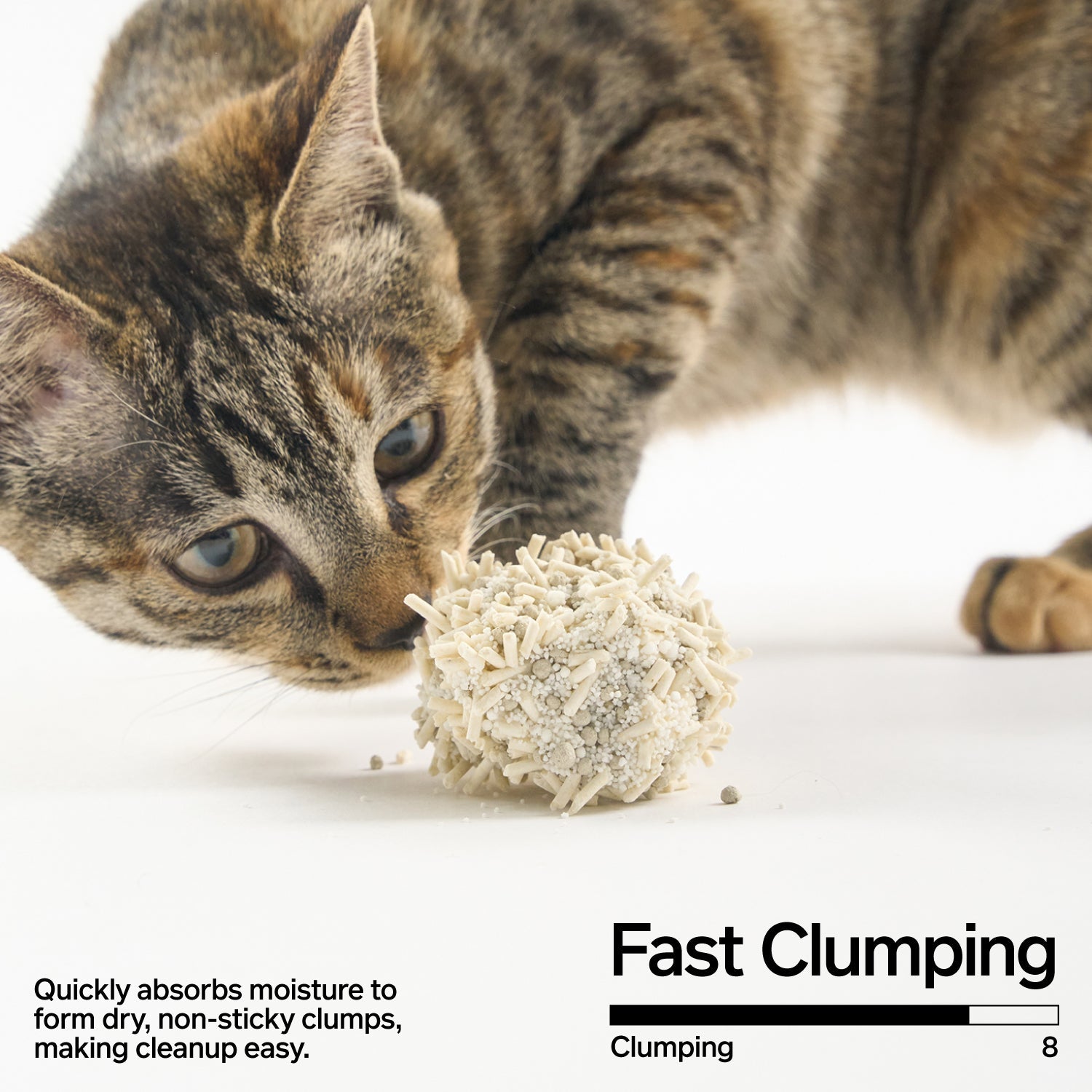 Fast-clumping tofu, cassava, bentonite cat litter: low dust, strong odor control, triple blend formula.