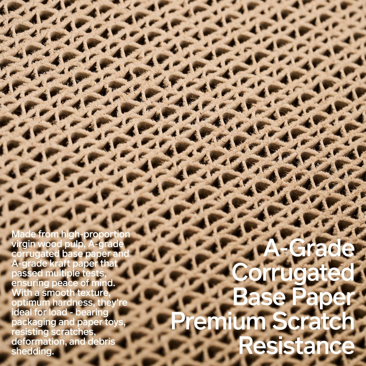A-Grade Kraft Corrugated Paper for durable, scratch-resistant packaging and eco-friendly cat toys.