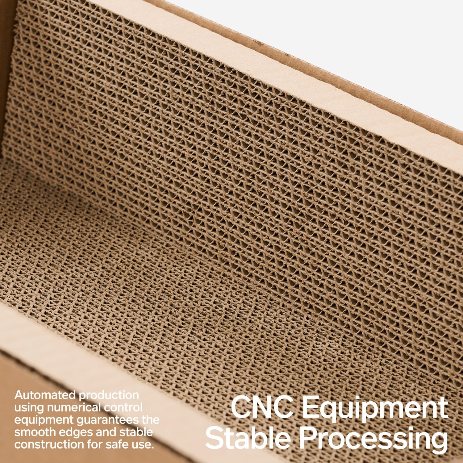 A-Grade corrugated cat scratcher pad, 48.7x32.5x13.7cm, premium scratch resistance, virgin wood pulp.